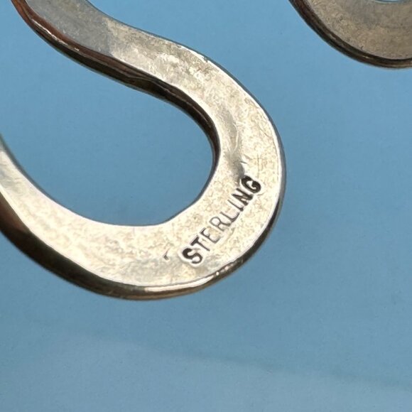 VTG Solid Sterling Silver 925 Wave Design Cuff Bracelet Size 2.5'' Diameter - Picture 6 of 10